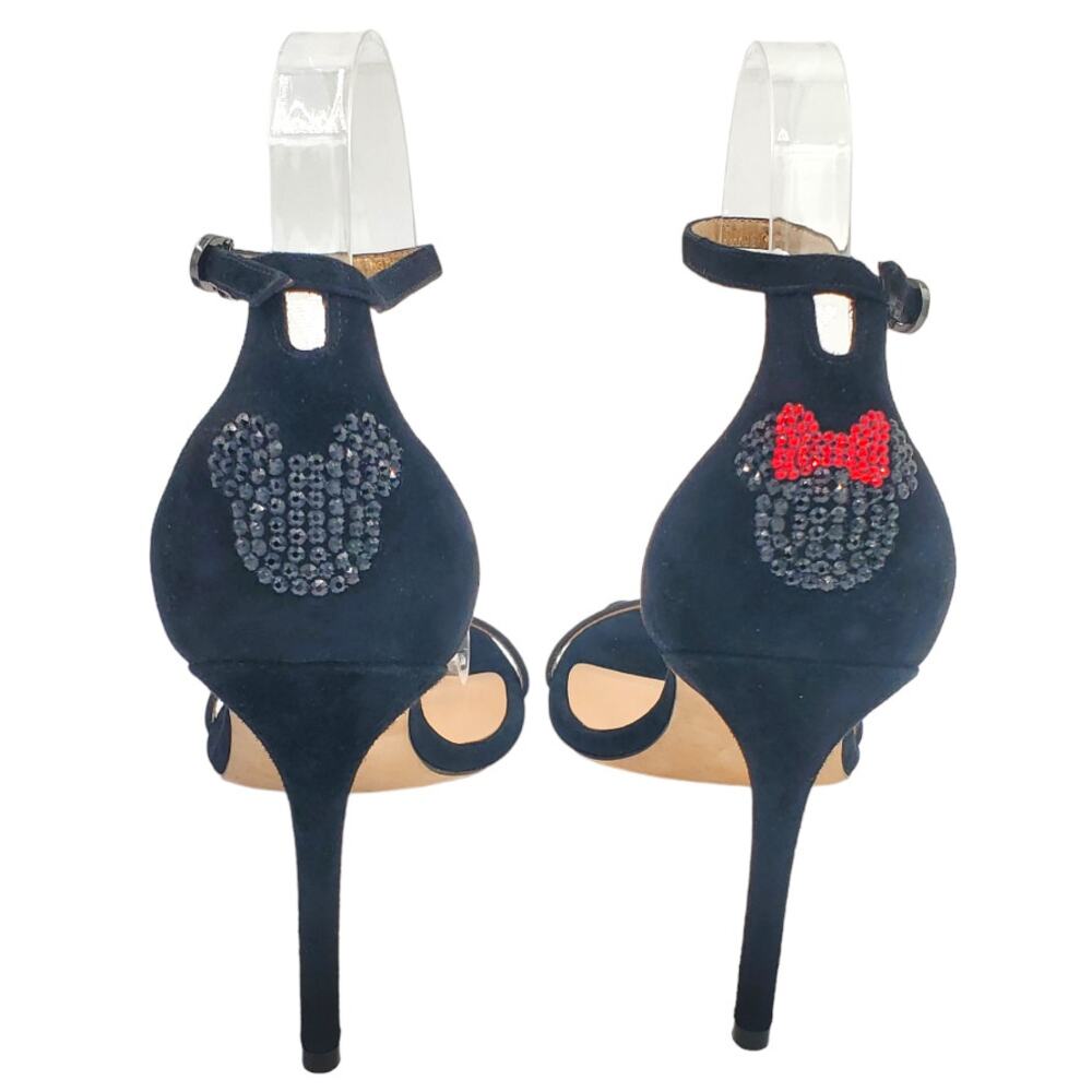 Stuart Weitzman x Disney Nudistcurve Crystal Sandals Mickey Minnie Size 9